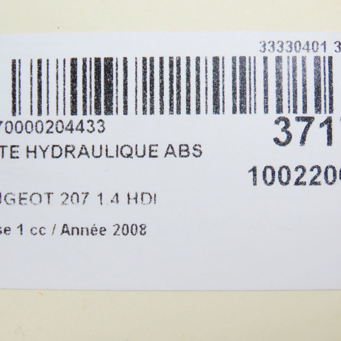 Unité hydraulique ABS occasion PEUGEOT 207 Phase 1 04-2006->06-2013 1.4 HDI 4541FY 6