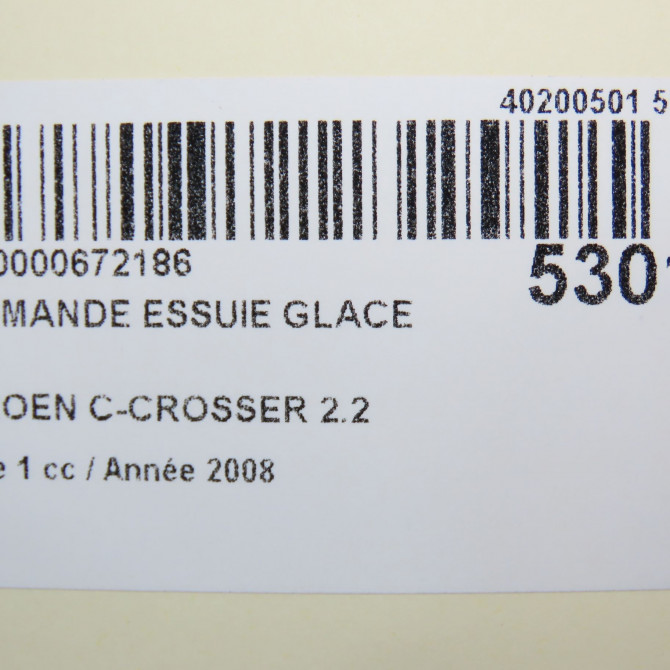Commande essuie glace occasion CITROEN C-CROSSER Phase 1 04-1995->04-1999 2.2 HDI 160ch 5