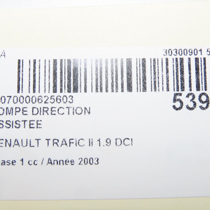 Pompe direction assistee occasion RENAULT TRAFIC II Phase 1 10-2001->08-2006 1.9 DCI 8v 80ch 491100246R 6