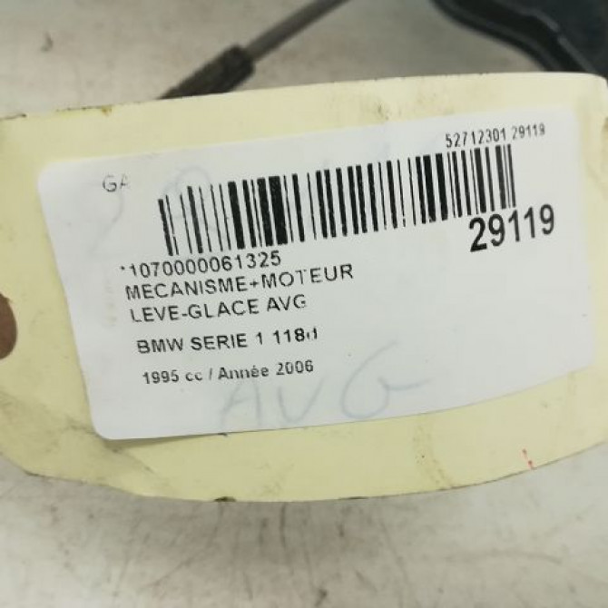 Mecanisme+moteur leve-glace avg occasion B.M.W. SERIE 1 I Phase 1 05-2004->12-2006 51337138465 4