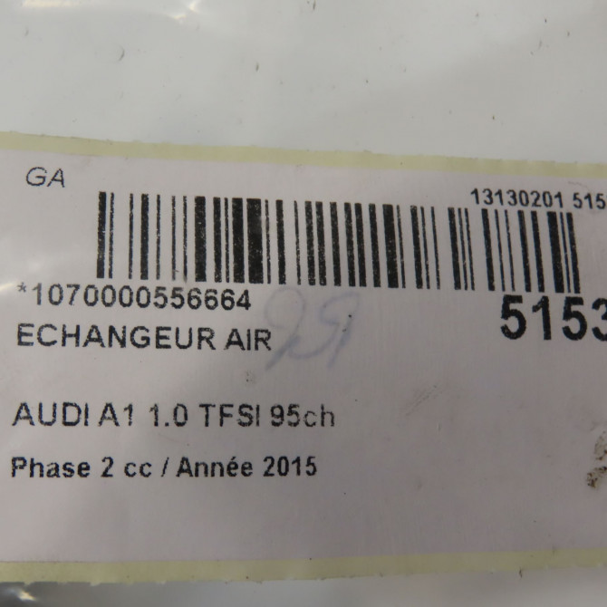 Echangeur air occasion AUDI A1 A1 Phase 2 2014-12-01->2019-06-30 1.0 TFSI 95ch 5