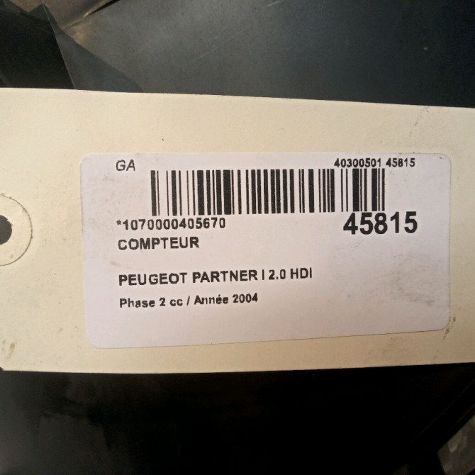 Compteur occasion PEUGEOT PARTNER I Phase 2 11-2002->05-2008 2.0 HDI 6105V5 5