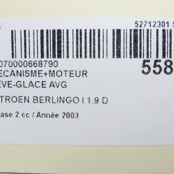 Mecanisme+moteur leve-glace avg occasion CITROEN BERLINGO I Phase 2 11-2002->10-2010 1.9 D 9221G3 8