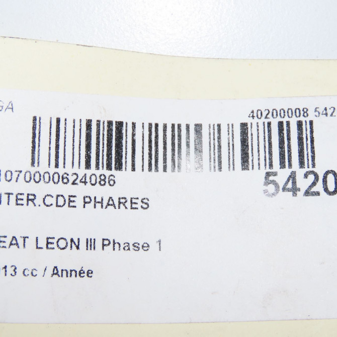 Interrupteur commande de phares occasion  5G0941431AHWZU 5