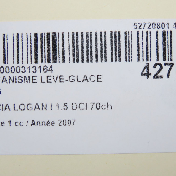 Mecanisme leve-glace arrière gauche occasion DACIA LOGAN I Phase 1 06-2005->06-2008 1.5 DCI 70ch 8200783890 5