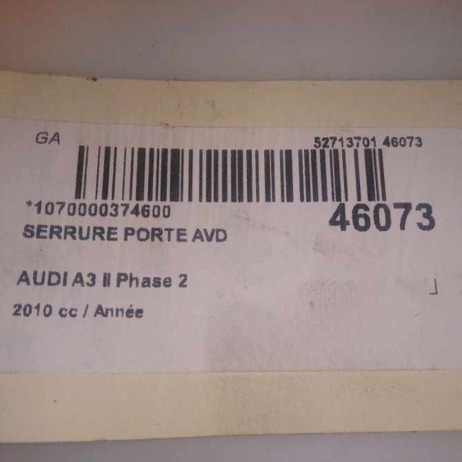 Serrure porte avd occasion AUDI A3 II Phase 2 06-2008->07-2012 4F1837016 5