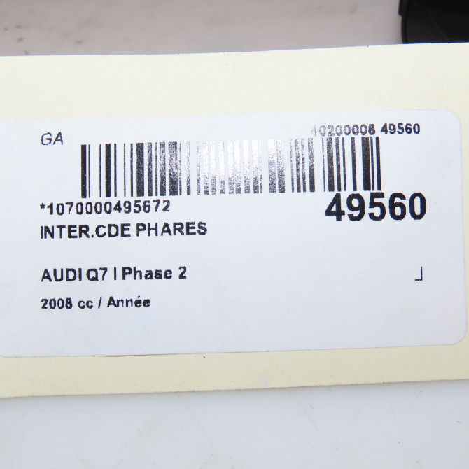 Interrupteur commande de phares occasion AUDI Q7 I Phase 2 04-2009->04-2015 4E0953513G4PK 3