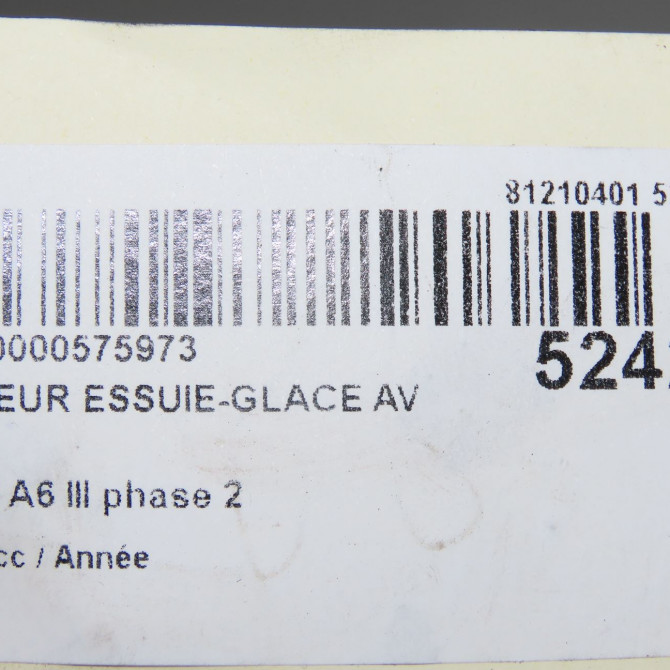 Moteur essuie-glace avant occasion AUDI A6 III phase 2 10-2008->12-2010 4F1955023K 6
