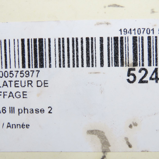 Ventilateur de chauffage occasion AUDI A6 III phase 2 10-2008->12-2010 4F0820020A 5