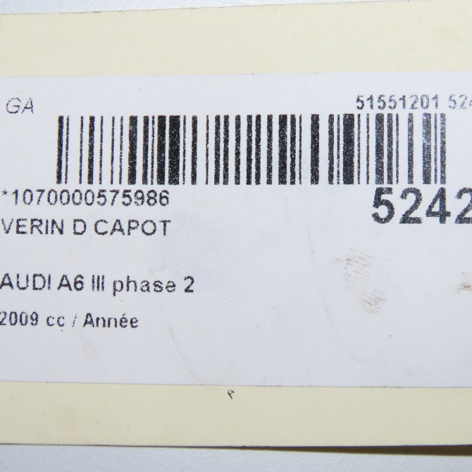 Verin d capot occasion AUDI A6 III phase 2 10-2008->12-2010 4F0823359B 6