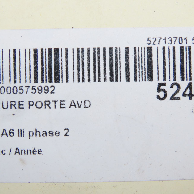 Serrure porte avd occasion AUDI A6 III phase 2 10-2008->12-2010 4F1837016 6