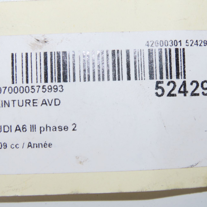 Ceinture avant droite occasion AUDI A6 III phase 2 10-2008->12-2010 4F0857706V04 7