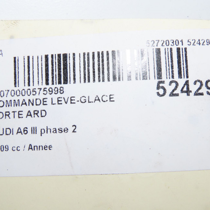 Commande leve-glace porte arrière droite occasion AUDI A6 III phase 2 10-2008->12-2010 5