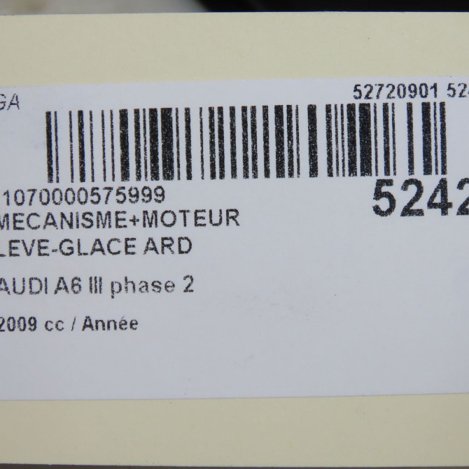 Mecanisme+moteur leve-glace ard occasion AUDI A6 III phase 2 10-2008->12-2010 4F0839462B 7