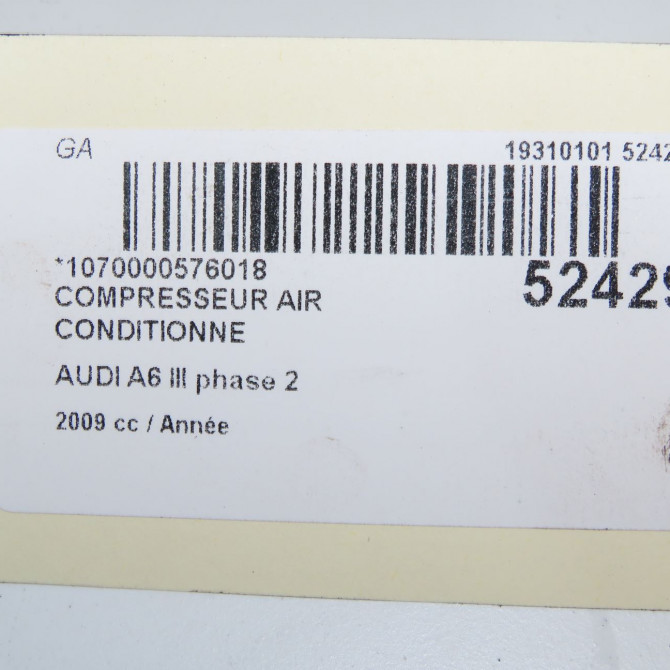 Compresseur air conditionne occasion AUDI A6 III phase 2 10-2008->12-2010 4F0260805AJ 8