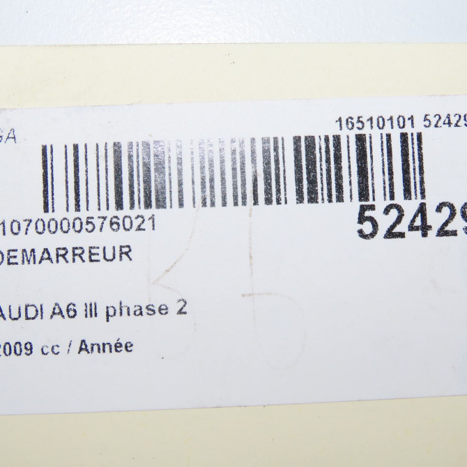 Démarreur occasion AUDI A6 III phase 2 10-2008->12-2010 59911024D 7