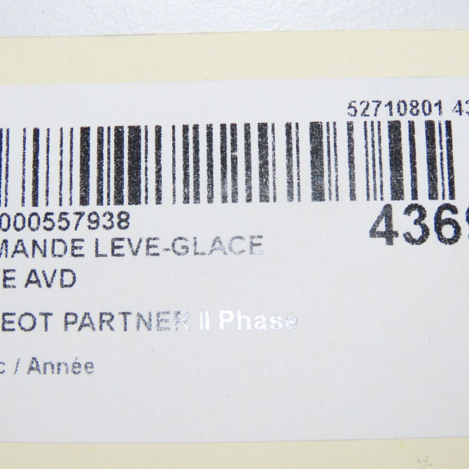Commande lève-glace porte avant droite occasion PEUGEOT PARTNER II Phase 3 04-2015->... 1.6 BlueHDI 100ch 98016307ZD 5