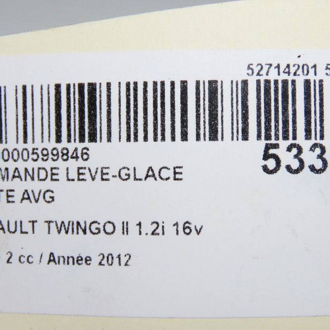 Commande lève-glace porte avant gauche occasion RENAULT TWINGO II Phase 2 12-2011->12-2014 1.2i 16v 75ch 8200214939 7