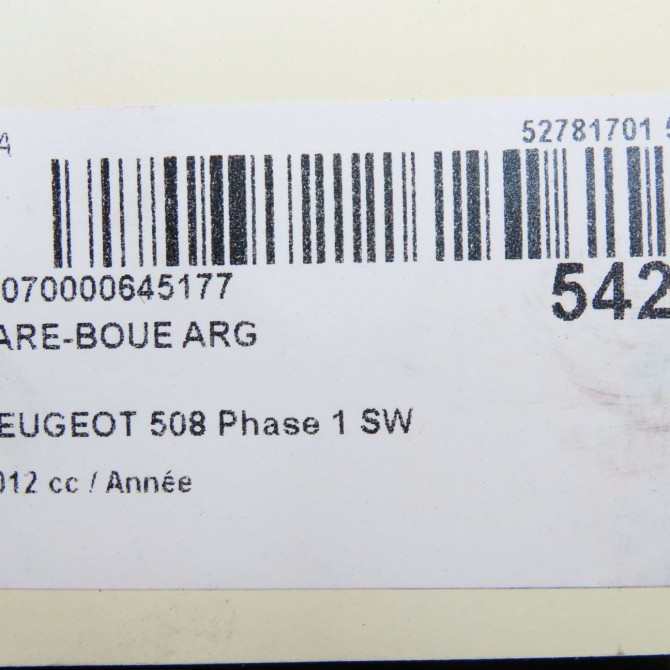 Pare-boue arrière gauche occasion PEUGEOT 508 Phase 1 SW 01-2011->12-2014 8533GJ 3