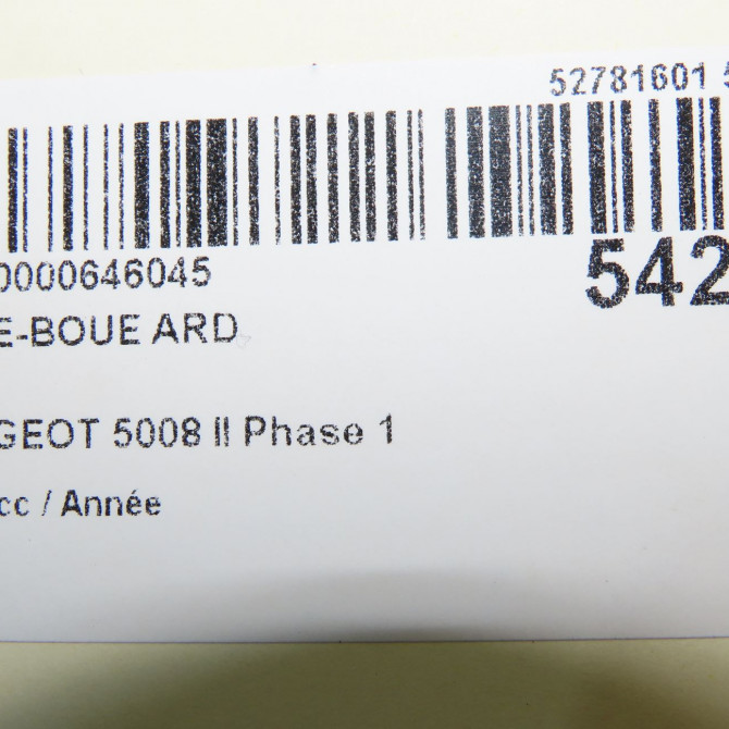 Pare-boue arrière droit occasion PEUGEOT 5008 II Phase 1 10-2016->... 9816602480 4