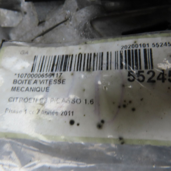Boîte à vitesse mecanique occasion CITROEN C3 PICASSO Phase 1 02-2009->08-2012 1.6 HDi 16v 110ch 2231X1 7