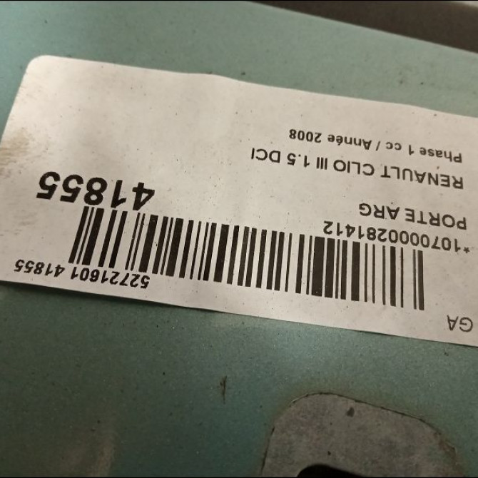Porte arrière gauche occasion RENAULT CLIO III Phase 1 09-2005->03-2009 1.5 DCI 85ch 7751476191 3