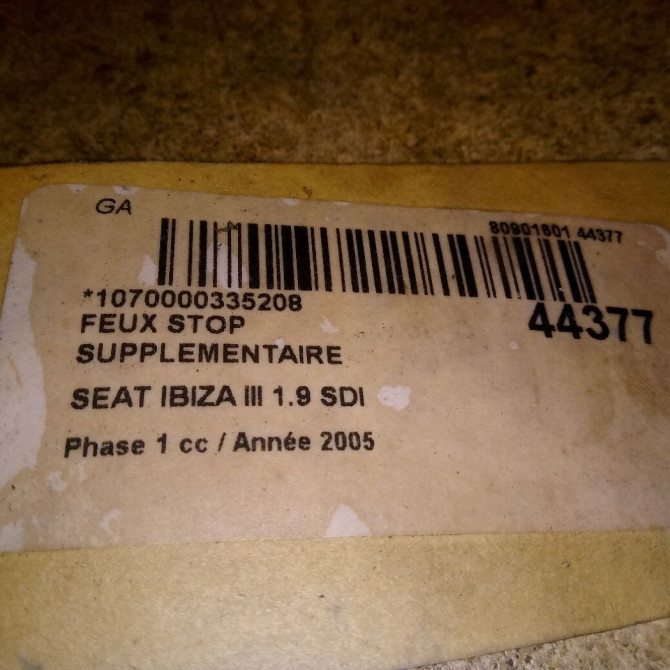 Feux stop supplementaire occasion SEAT IBIZA III Phase 1 03-2002->03-2006 1.9 SDI 6L6945097E 3