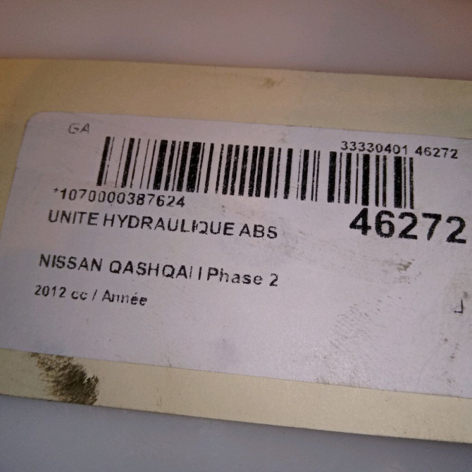 Unité hydraulique ABS occasion NISSAN QASHQAI I Phase 2 LONG +2 03-2010->04-2014 47660BB61A 6