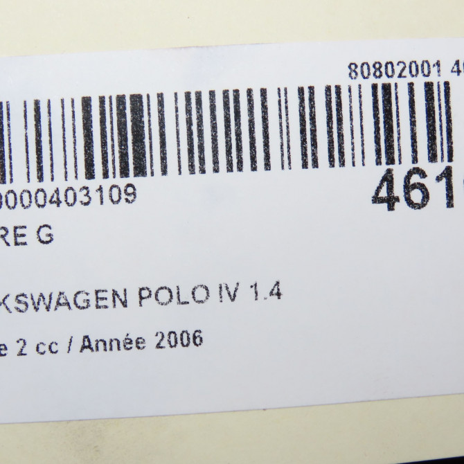 Phare gauche occasion VOLKSWAGEN POLO IV Phase 2 05-2005->09-2009 1.4 TDI 70ch 6Q1941007AT 6