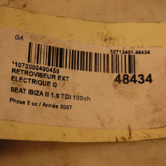 Retroviseur exterieur electrique gauche occasion SEAT IBIZA III Phase 2 03-2006->06-2009 1.9 TDI 100ch 6L1857507AA9B9 4