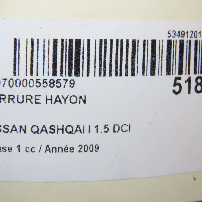 Serrure hayon occasion NISSAN QASHQAI I Phase 1 01-2007->09-2010 1.5 DCI 106ch 90502EY11D 5