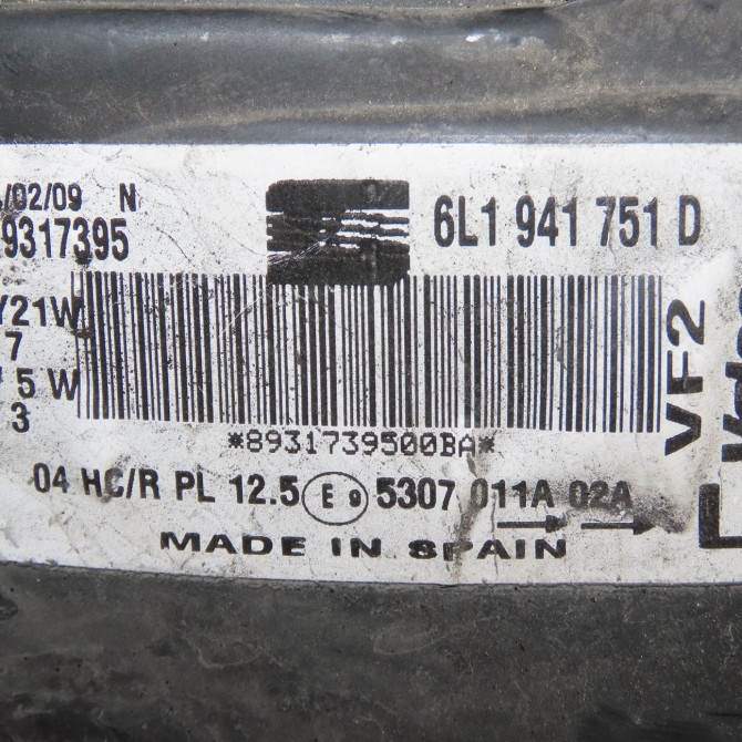 Phare gauche occasion SEAT IBIZA III Phase 2 03-2006->06-2009 1.4 16v 85ch 6L1941751D 5