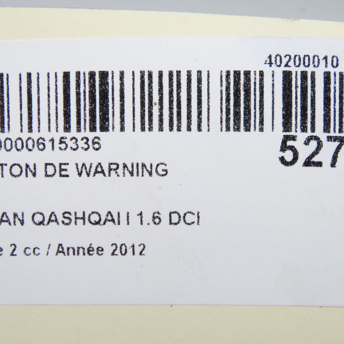 Bouton de warning occasion NISSAN QASHQAI I Phase 2 03-2010->04-2014 1.6 DCI 130ch 25290JD00A 4