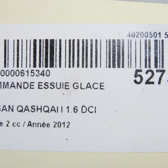 Commande essuie glace occasion NISSAN QASHQAI I Phase 2 03-2010->04-2014 1.6 DCI 130ch 25260JD01A 6