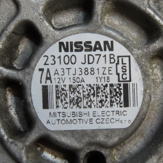 Alternateur occasion NISSAN QASHQAI I Phase 2 03-2010->04-2014 1.6 DCI 130ch 23100JD71B 7