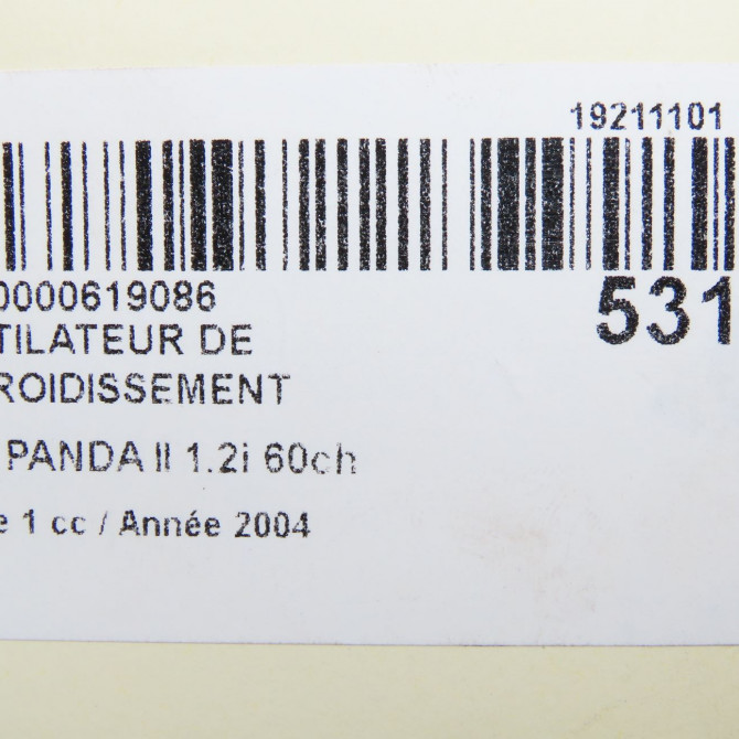 Ventilateur de refroidissement occasion FIAT PANDA II Phase 1 09-2003->12-2012 1.2i 60ch 51829971 8