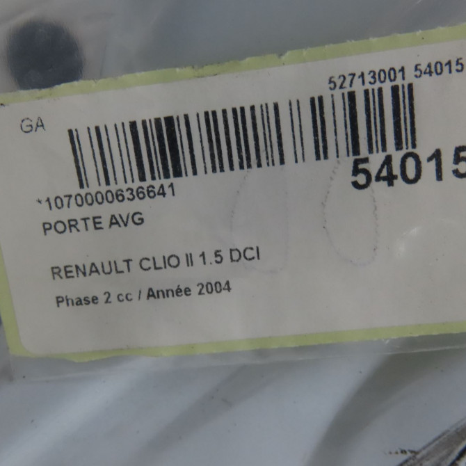 Porte avant gauche occasion RENAULT CLIO II Phase 2 06-2001->07-2006 1.5 DCI 80ch 7751472474 6