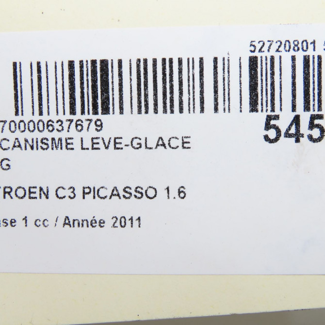 Mecanisme leve-glace arrière gauche occasion CITROEN C3 PICASSO Phase 1 02-2009->08-2012 1.6 HDi 90ch 9223F1 6
