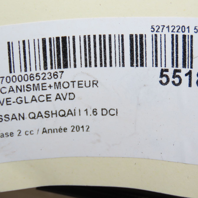 Mecanisme + moteur lève-glace avant droit occasion NISSAN QASHQAI I Phase 2 03-2010->04-2014 1.6 DCI 130ch 80770JD00A 6