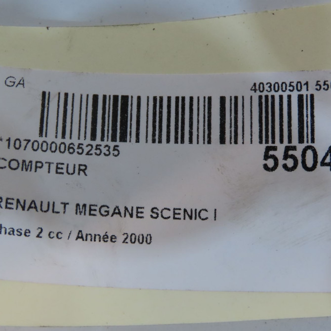 Compteur occasion RENAULT MEGANE SCENIC I Phase 2 08-1999->06-2003 2.0i 140ch 8200038783 7