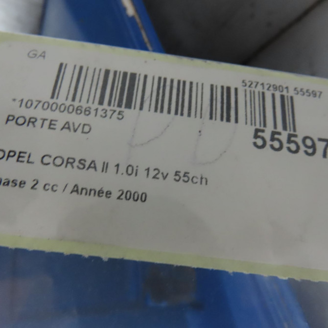 Porte avant droite occasion OPEL CORSA II Phase 2 04-1997->10-2000 1.0i 12v 55ch 90535080 8