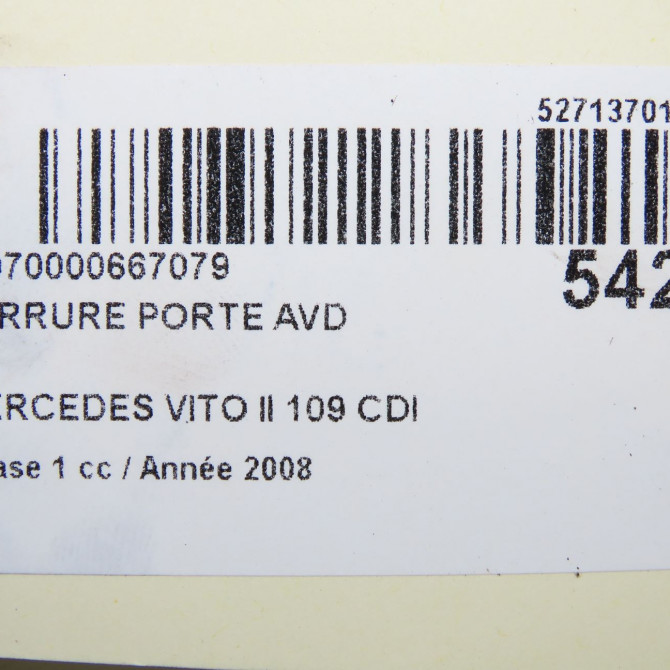 Serrure porte avd occasion MERCEDES VITO II Phase 1 10-2003->09-2010 109 CDI 88ch 6397202135 6