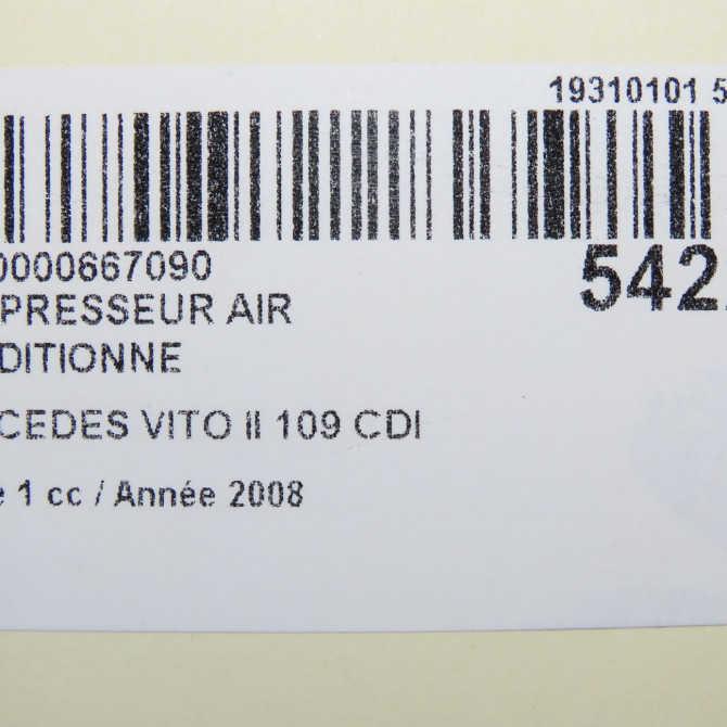 Compresseur air conditionne occasion MERCEDES VITO II Phase 1 10-2003->09-2010 109 CDI 88ch 32302311 8