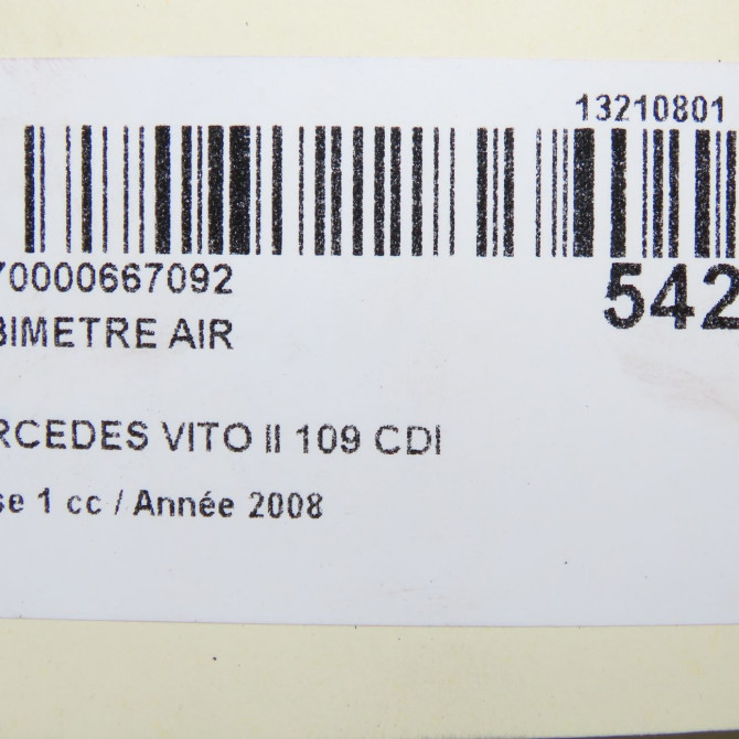 Debimetre air occasion MERCEDES VITO II Phase 1 10-2003->09-2010 109 CDI 88ch 942048 7