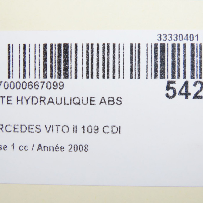Unité hydraulique ABS occasion MERCEDES VITO II Phase 1 10-2003->09-2010 109 CDI 88ch 7