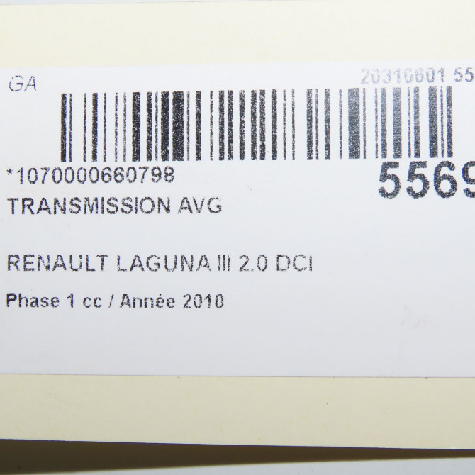 Transmission avant gauche occasion RENAULT LAGUNA III Phase 1 10-2007->10-2010 2.0 DCI 130ch 8200618182 6