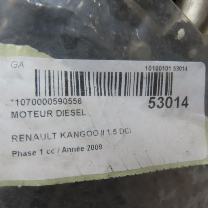 Moteur diesel occasion RENAULT KANGOO II Phase 1 01-2008->03-2013 1.5 DCI 105ch 7701478775 6
