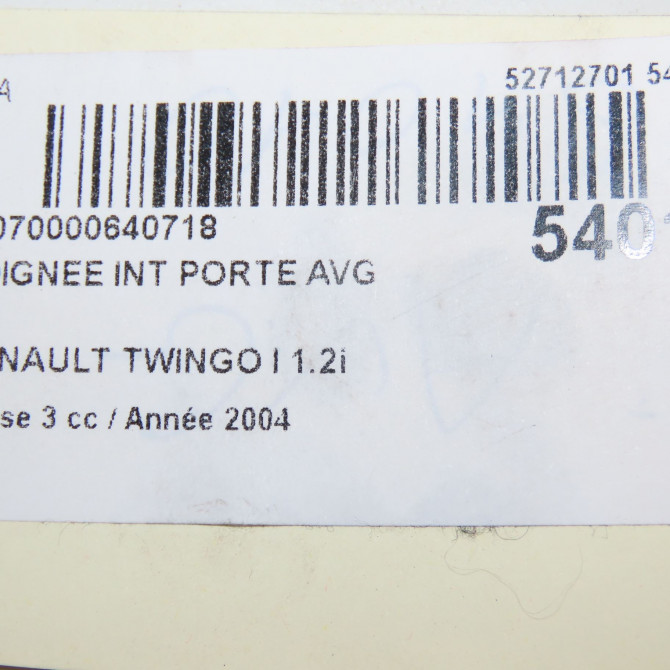 Poignee int porte avg occasion RENAULT TWINGO I Phase 3 08-2000->06-2007 1.2i 8200381772 4