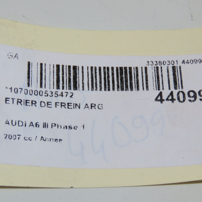 Etrier de frein arrière gauche occasion AUDI A6 III Phase 1 05-2004->10-2008 3.0 V6 233ch 4F0615403F 6
