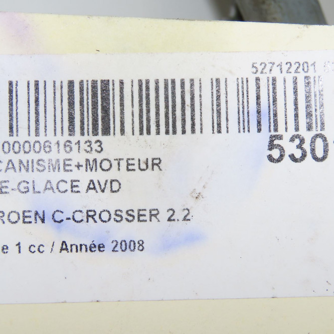 Mecanisme + moteur lève-glace avant droit occasion CITROEN C-CROSSER Phase 1 04-1995->04-1999 2.2 HDI 160ch 9222CS 7